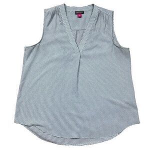 Vince Camuto Women's Sleeveless V-Neck Blouse Blue Size S Casual